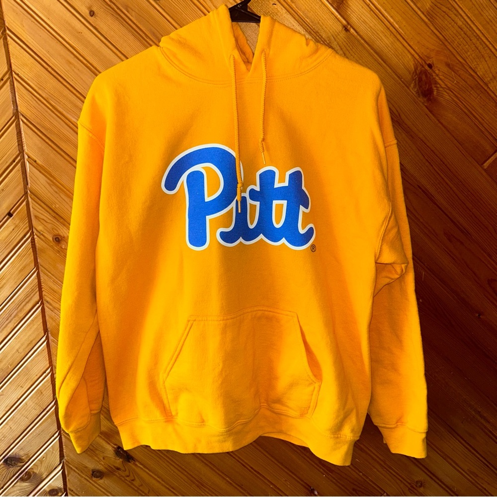 Yellow Hoodie with Blue Pitt Logo